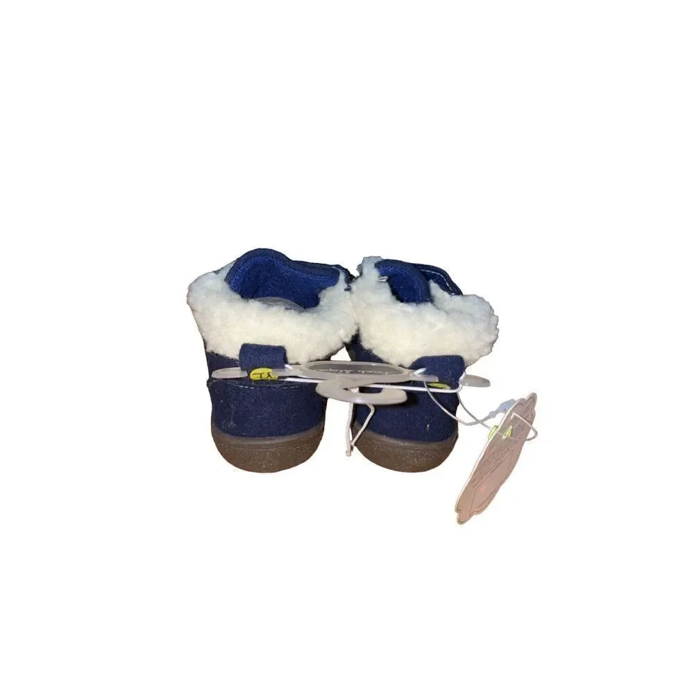 First Steps by Stepping Stones Denim Blue Baby Bootie Sherpa Lined Size 5 NWT
